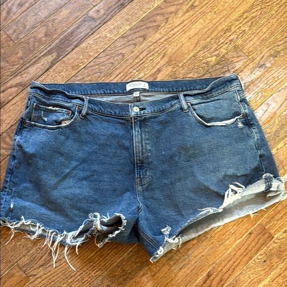 Abercrombie & Fitch Women’s 36/22 Curve Love The 4” Mom Shorts High rise denim - Picture 13 of 13